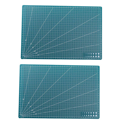 Crofta 2 Gridded Cutting Boards Adults Fabrics Hobby Cutting Sewing Mats for Crafts 45cmx30cmx0.9mm
