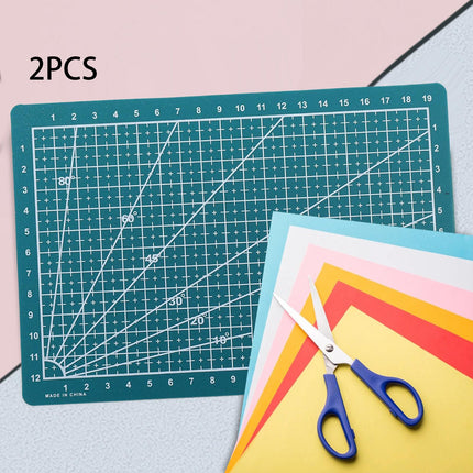 Crofta 2 Gridded Cutting Boards Adults Fabrics Hobby Cutting Sewing Mats for Crafts 21cmx14.5cmx0.9mm
