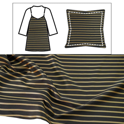 Crofta Printed Fabric DIY Quilting Fabric for Crafting Making Bag Mother Day Gifts Black Gold