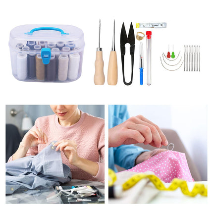 Crofta Women Sewing Kit Compact Sewing Set for Embroidery Clothing Repair Beginners Style A