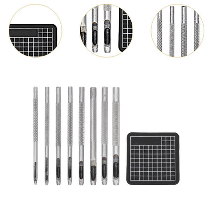 Crofta Leather Hole Punch Cutter Kit Leather Stitching Punch Tool for Leather Belts Style B