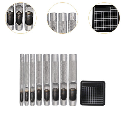 Crofta Leather Hole Punch Cutter Kit Leather Stitching Punch Tool for Leather Belts Style C