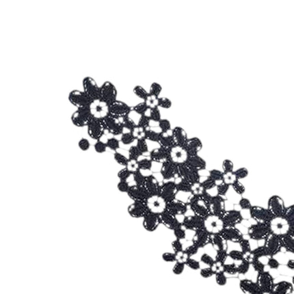 Crofta Lace Collar Applique Sew on DIY Embroidery Applique for Dancing Bridal Dress Black