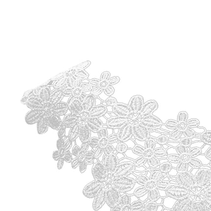 Crofta Lace Collar Applique Sew on DIY Embroidery Applique for Dancing Bridal Dress White