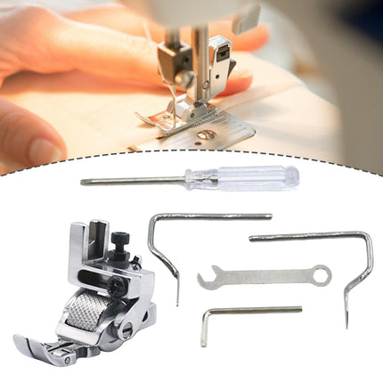 Crofta Industrial Sewing Machine Presser Foot 5 in 1 for Thick Fabric Chiffon Jeans Metal Wheel