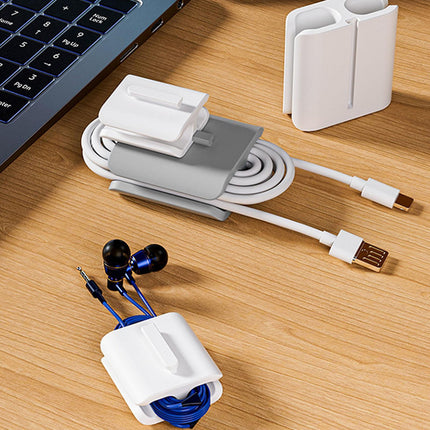 2Pcs Cable Winder Cable Organizer Reusable Travel Wire Cord Management Clips 2.6x1.5x2.6cm