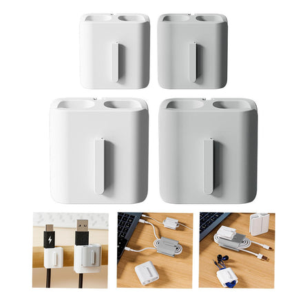 2Pcs Cable Winder Cable Organizer Reusable Travel Wire Cord Management Clips 2.6x1.5x2.6cm
