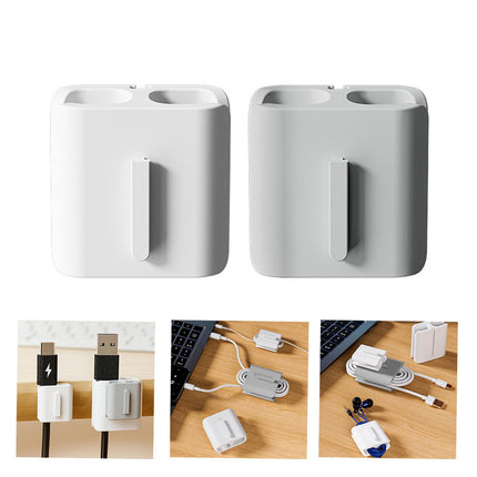 2Pcs Cable Winder Cable Organizer Reusable Travel Wire Cord Management Clips 2.6x1.5x2.6cm