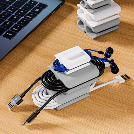 2Pcs Cable Winder Cable Organizer Reusable Travel Wire Cord Management Clips 2.6x1.5x2.6cm