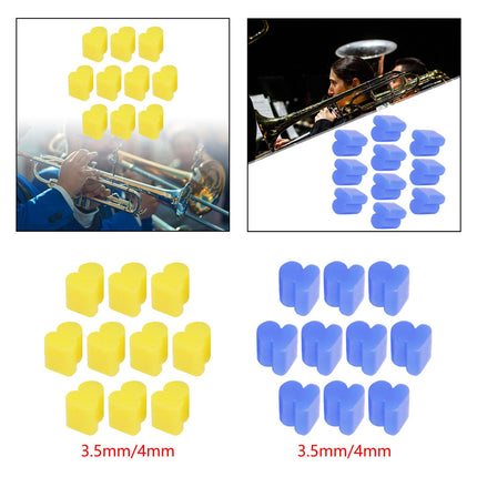 10x Alto Horns Silicone Pads Buffering Stop for Brass Euphonium Tuba Trumpet 3.5mm Yellow