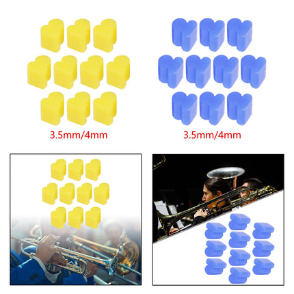 10x Alto Horns Silicone Pads Buffering Stop for Brass Euphonium Tuba Trumpet 3.5mm Yellow