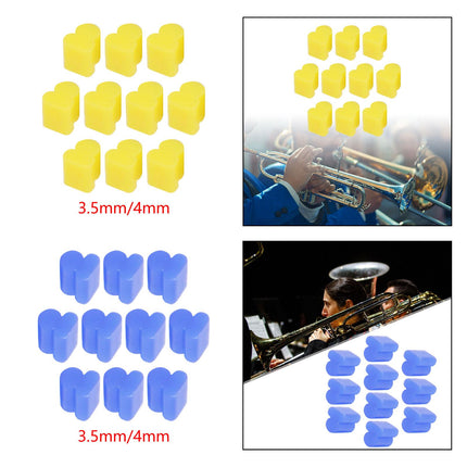 10x Alto Horns Silicone Pads Buffering Stop for Brass Euphonium Tuba Trumpet 3.5mm Yellow
