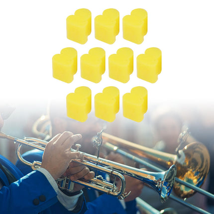 10x Alto Horns Silicone Pads Buffering Stop for Brass Euphonium Tuba Trumpet 3.5mm Yellow