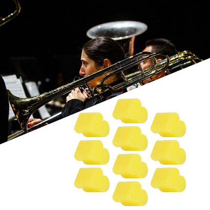 10x Alto Horns Silicone Pads Buffering Stop for Brass Euphonium Tuba Trumpet 3.5mm Yellow