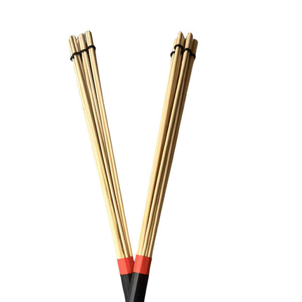 2 Pieces Bamboo Drum Stick Rods Brushes for Acoustic Performance Small Venue Black