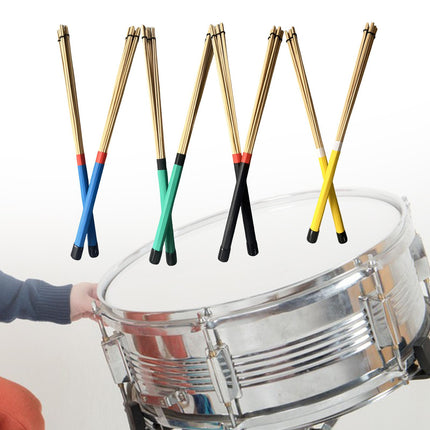 2 Pieces Bamboo Drum Stick Rods Brushes for Acoustic Performance Small Venue Black