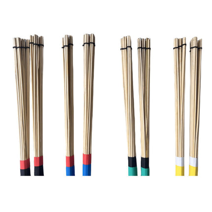 2 Pieces Bamboo Drum Stick Rods Brushes for Acoustic Performance Small Venue Black
