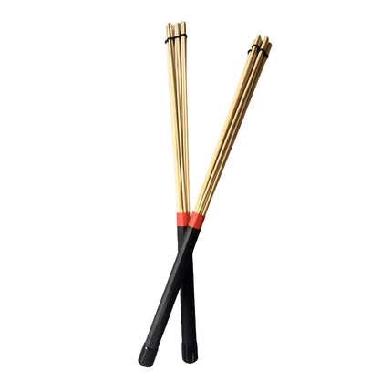 2 Pieces Bamboo Drum Stick Rods Brushes for Acoustic Performance Small Venue Black