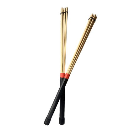 2 Pieces Bamboo Drum Stick Rods Brushes for Acoustic Performance Small Venue Black