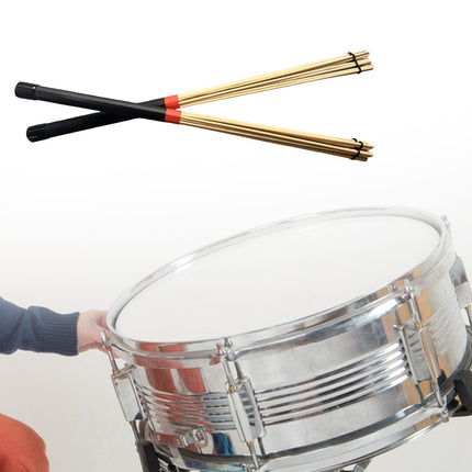 2 Pieces Bamboo Drum Stick Rods Brushes for Acoustic Performance Small Venue Black