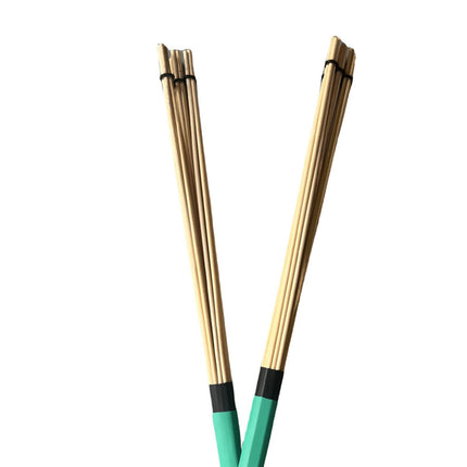 2 Pieces Bamboo Drum Stick Rods Brushes for Acoustic Performance Small Venue Green