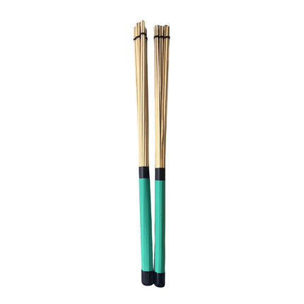 2 Pieces Bamboo Drum Stick Rods Brushes for Acoustic Performance Small Venue Green