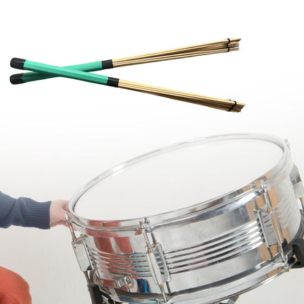 2 Pieces Bamboo Drum Stick Rods Brushes for Acoustic Performance Small Venue Green