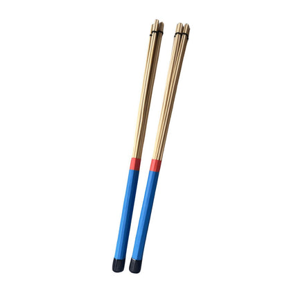 2 Pieces Bamboo Drum Stick Rods Brushes for Acoustic Performance Small Venue Blue