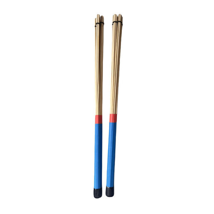 2 Pieces Bamboo Drum Stick Rods Brushes for Acoustic Performance Small Venue Blue