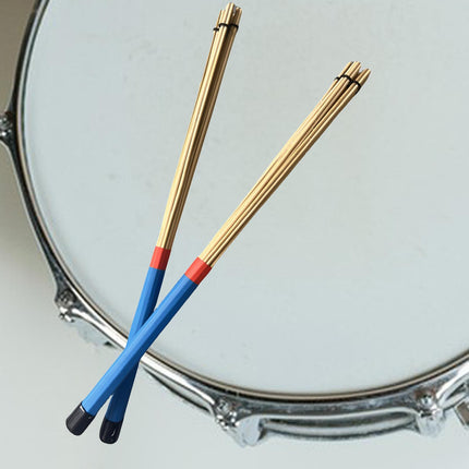 2 Pieces Bamboo Drum Stick Rods Brushes for Acoustic Performance Small Venue Blue
