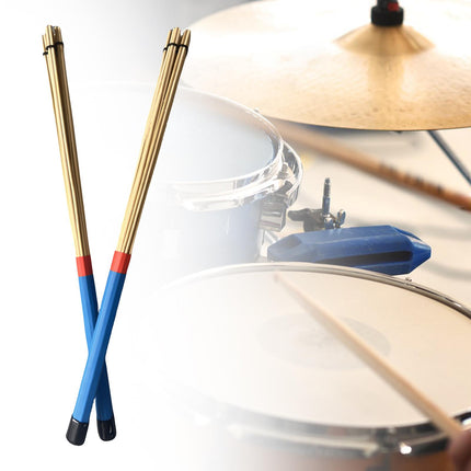 2 Pieces Bamboo Drum Stick Rods Brushes for Acoustic Performance Small Venue Blue
