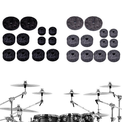 12Pcs Cymbal Felt Washer Hi Hat Clutch Felts Accessories Replacement Sleeves black