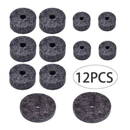 12Pcs Cymbal Felt Washer Hi Hat Clutch Felts Accessories Replacement Sleeves gray