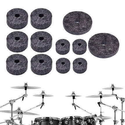 12Pcs Cymbal Felt Washer Hi Hat Clutch Felts Accessories Replacement Sleeves gray