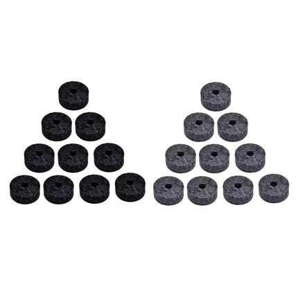 10x Cymbal Stand Felts Percussion Instrument Hi Hat Clutch Felts Replacement Black