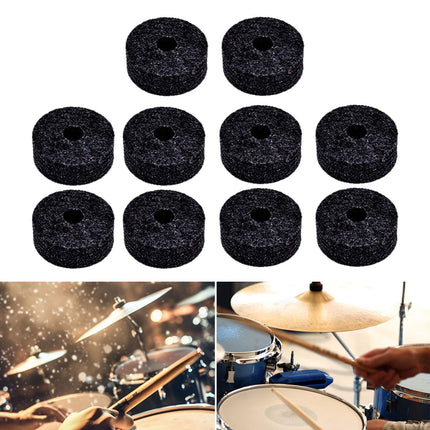 10x Cymbal Stand Felts Percussion Instrument Hi Hat Clutch Felts Replacement Black