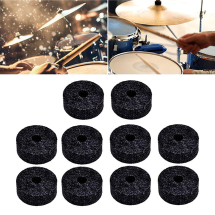 10x Cymbal Stand Felts Percussion Instrument Hi Hat Clutch Felts Replacement Black