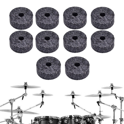 10x Cymbal Stand Felts Percussion Instrument Hi Hat Clutch Felts Replacement Gray