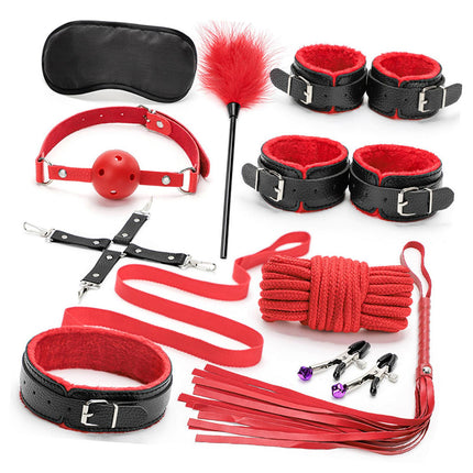 10x Bondage Restraints Kits Blindfold PU Leather Ankle Cuffs Set Accessories