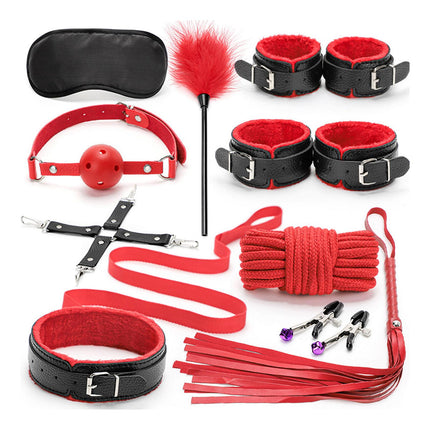 10x Bondage Restraints Kits Blindfold PU Leather Ankle Cuffs Set Accessories