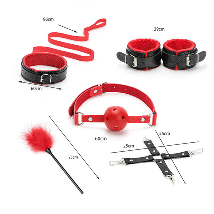 10x Bondage Restraints Kits Blindfold PU Leather Ankle Cuffs Set Accessories