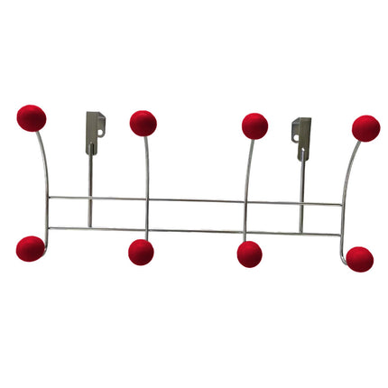Door Rear Hanger Wall Mounted Storage Hanger Coat Rack for Purse Key Bedroom Red
