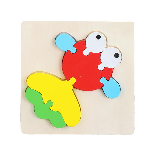 Crofta Animal Puzzle Jigsaw Building Blocks Shape Puzzle Animal Game Toy Gifts goldfish
