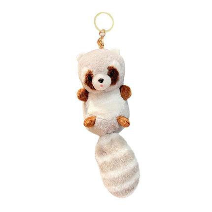 Crofta Animal Plush Toy Keychain Stuffed Animal Key Chain for Car Key Creative Gift Gray