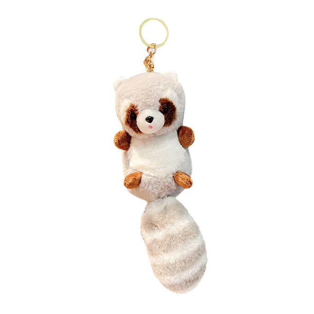 Crofta Animal Plush Toy Keychain Stuffed Animal Key Chain for Car Key Creative Gift Gray
