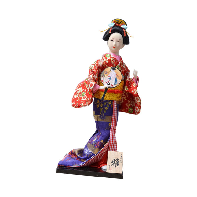 12in Japanese Kimono Geisha Doll Desk Statue Gift Home Asian Kabuki Figurine Style D
