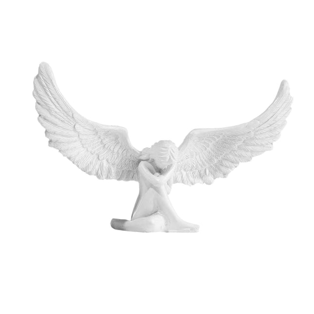 Angel Statue Birthday Gift Decorative Resin Figurine for Desk Cabinet Indoor