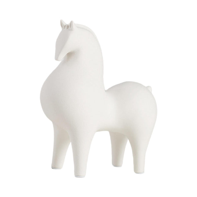 Animal Figurine Ceramic Horse Sculpture for Bookcase Table Houseearming Gift 21cmx9.5cmx23cm