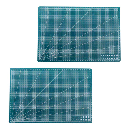 Crofta 2 Gridded Cutting Boards Adults Fabrics Hobby Cutting Sewing Mats for Crafts 45cmx30cmx0.9mm
