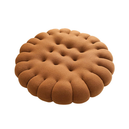 Biscuit Shape Cushion Decorative Soft Floor Cushion for Gift Living Room Bar Round Dark Brown